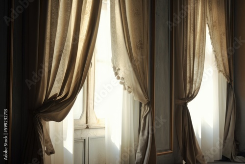 curtains and curtain  ai generative