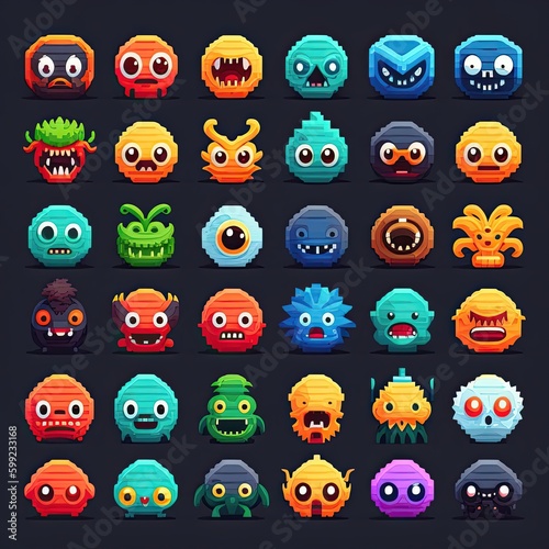 cheerful monster character avatar ai generated
