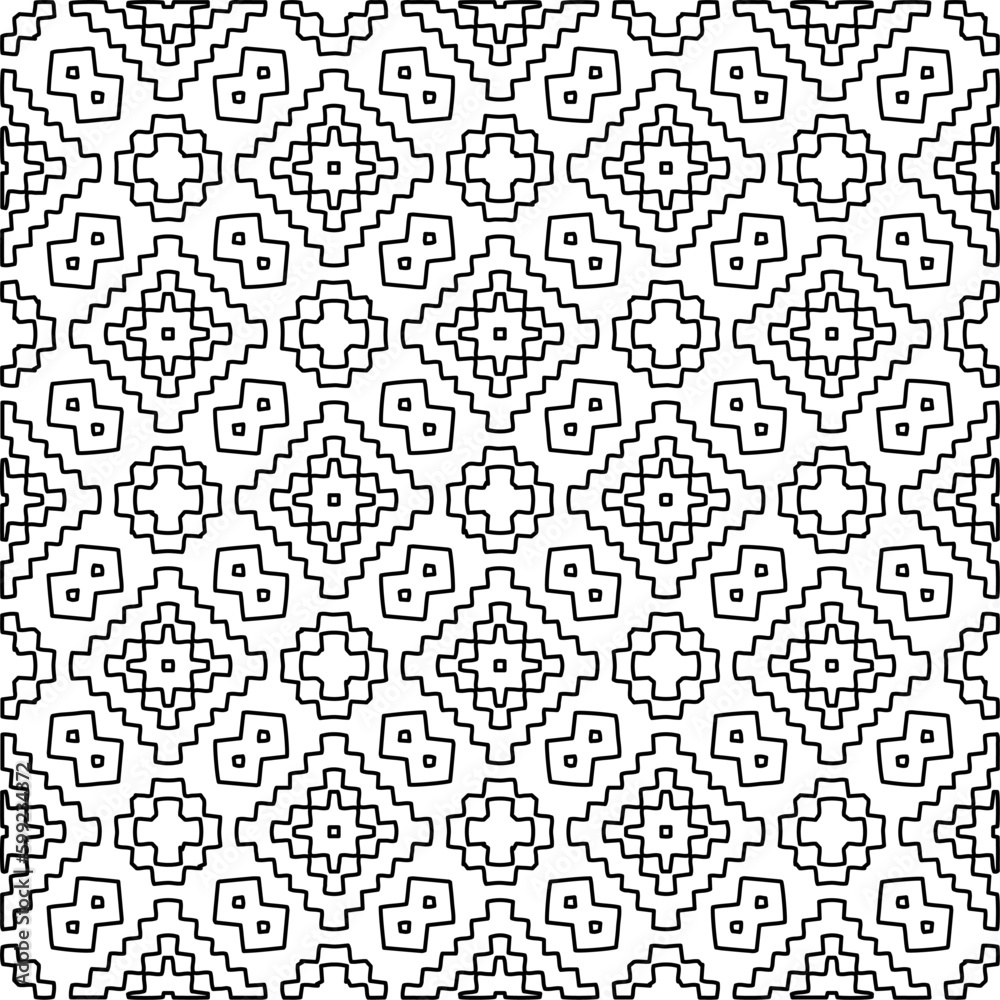 Seamless repeating pattern.  Black and white pattern for web page, textures, card, poster, fabric, textile.