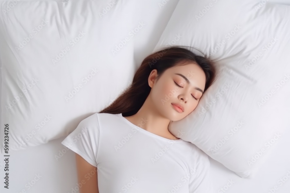 young woman sleeping in bed, ai generative young woman sleeping in bed, ai generative
