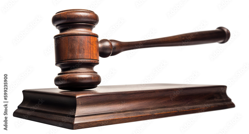 Wooden judge's gavel cut out Wooden judge's gavel cut out