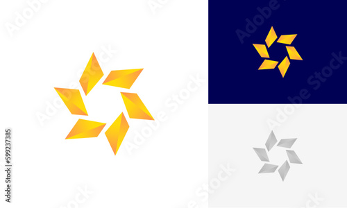 star logo  sun logo design vector