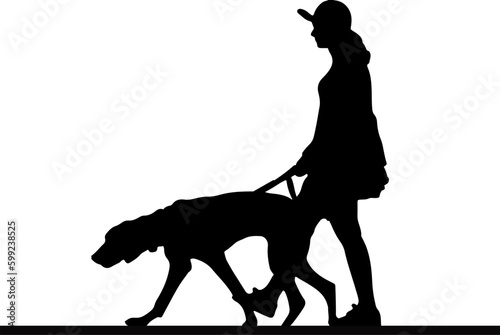 "Silhouette Vector of Girl Walking with Her Dog: A Classic Image for Pet Lovers"
"Vector Illustration of Girl Walking Dog: A Classic Image of Joy and Happiness"