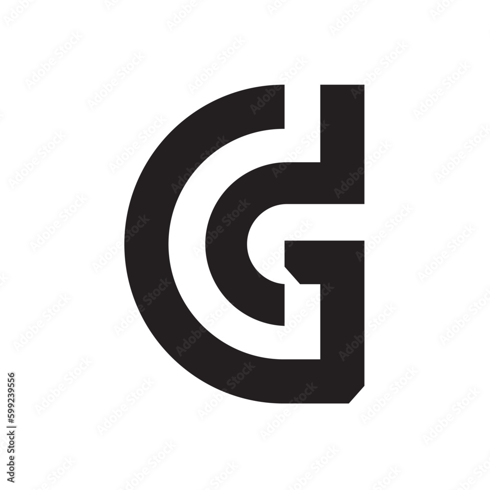 gd letter logo design gd logo design gd logo vector image Stock Vector ...