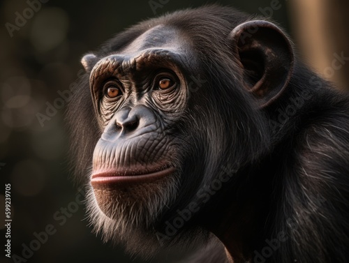 Charming Chimpanzee Portrait - AI Generated Generative AI © ArquitecAi