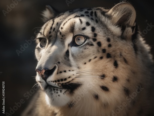 Stunning Snow Leopard Portrait  AI Generated Generative AI