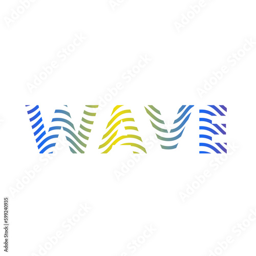 Wave font logo with waves pattern seamless illustration isolated on white background vector. Abstract Colorful wave texture design