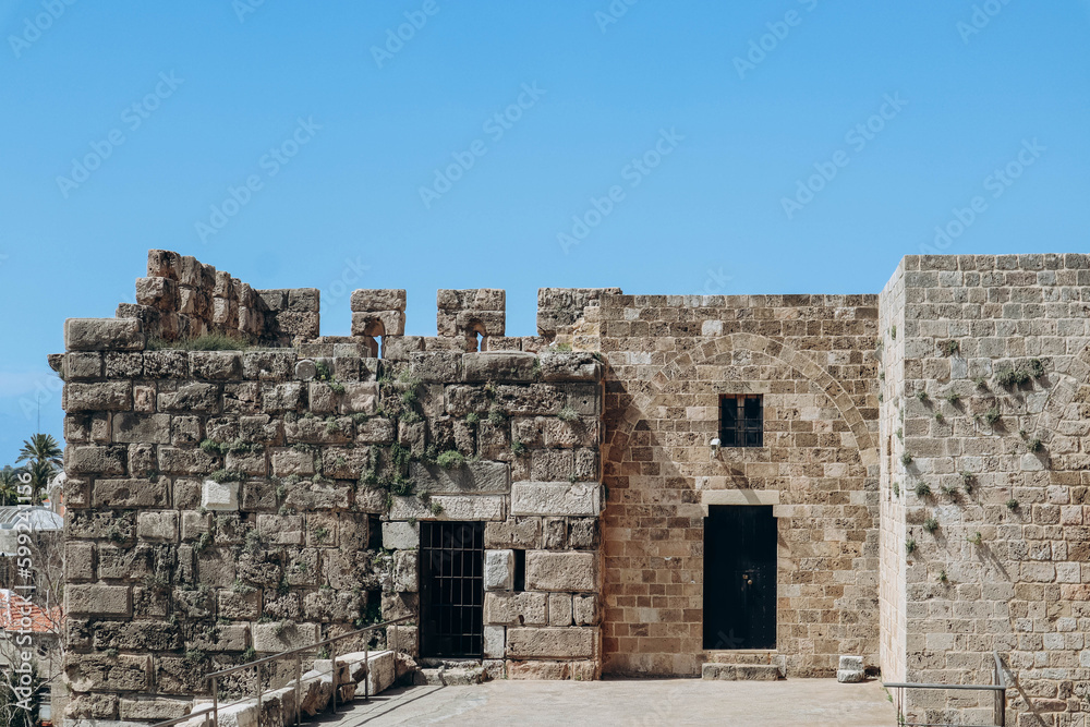 Roman ruins in the Lebanese ancient city of Byblos
