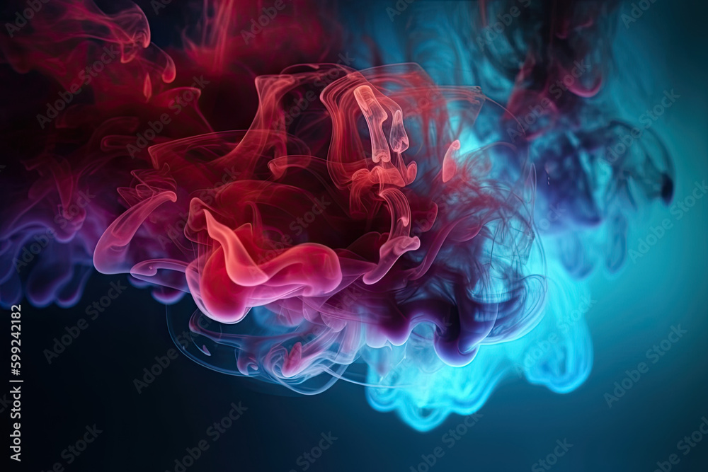 Acrylic colors in water. Ink blot. Abstract background. AI Generative Acrylic colors in water. Ink blot. Abstract background. AI Generative