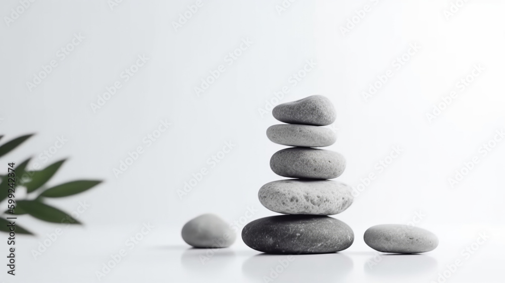 Spa stones on white background. AI Generative Spa stones on white background. AI Generative