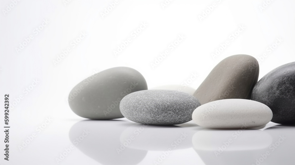 Spa stones on white background. AI Generative Spa stones on white background. AI Generative