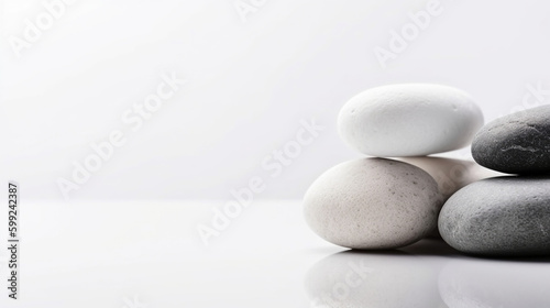 Spa stones on white background. AI Generative
