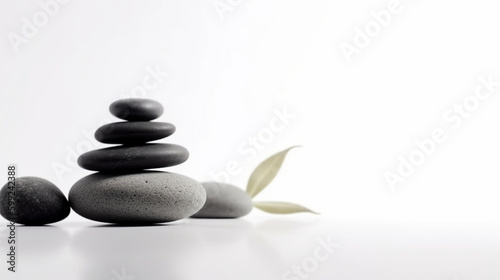 Spa stones on white background. AI Generative