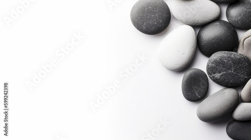Spa stones on white background. AI Generative