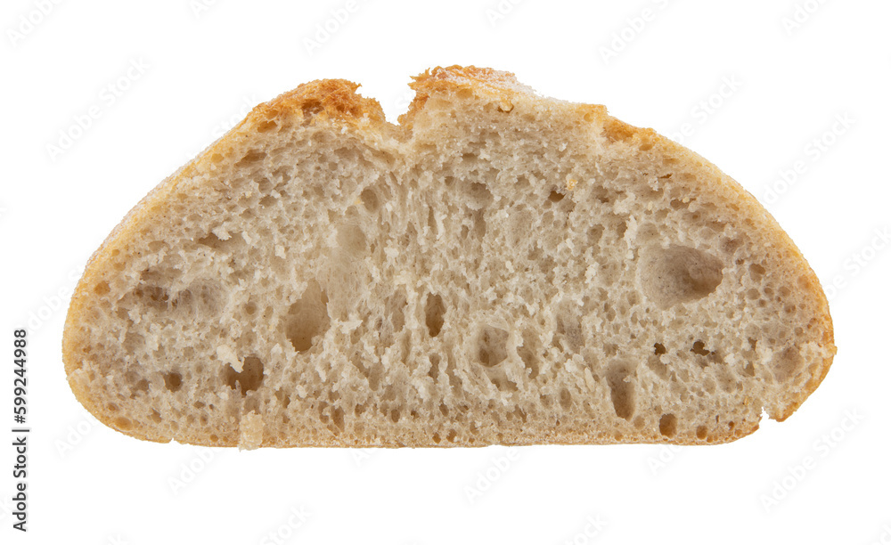isolated photo of Ciabatta bread slice isolated photo of Ciabatta bread slice