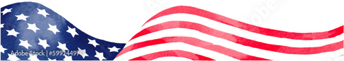 USA flag with watercolor  brush paint textured. Vector illustration 