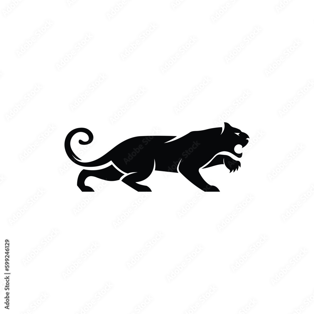 Panther silhouette logo icon vector.