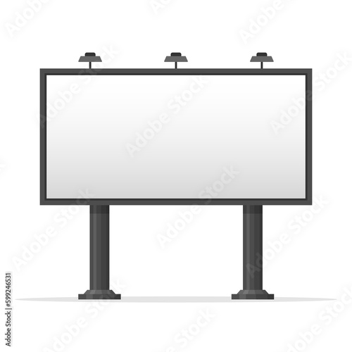 Billboard blank. Empty billboard isolated on white background. City outdoor blank banner large format for advertise media. Outdoor advertising poster template. Empty bill board for ad media