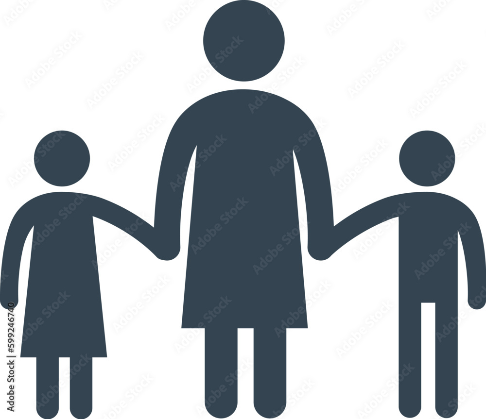 Mother Holding Children Hands Icon Mother Holding Children Hands Icon