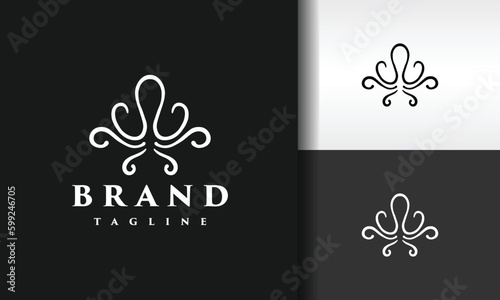 simple octopus line luxury logo