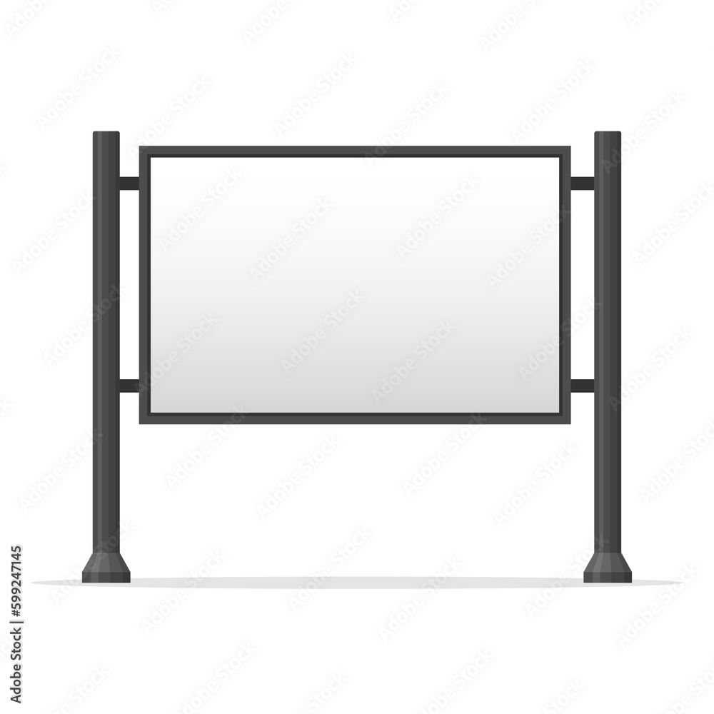 Billboard blank. Street lightbox display isolated on white background. City outdoor blank banner for advertise media. Outdoor advertising poster template. Empty bill board for ad media. Vector Billboard blank. Street lightbox display isolated on white background. City outdoor blank banner for advertise media. Outdoor advertising poster template. Empty bill board for ad media. Vector