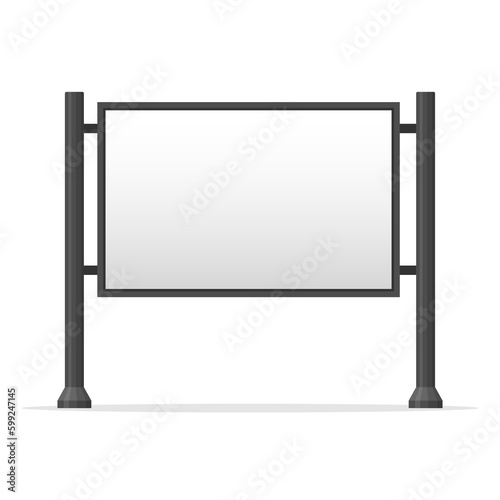 Billboard blank. Street lightbox display isolated on white background. City outdoor blank banner for advertise media. Outdoor advertising poster template. Empty bill board for ad media. Vector