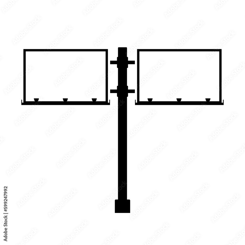 Billboard blank icon. Empty billboard isolated on white background. City outdoor blank banner large format for advertise media. Outdoor advertising poster template. Empty bill board for ad media Billboard blank icon. Empty billboard isolated on white background. City outdoor blank banner large format for advertise media. Outdoor advertising poster template. Empty bill board for ad media