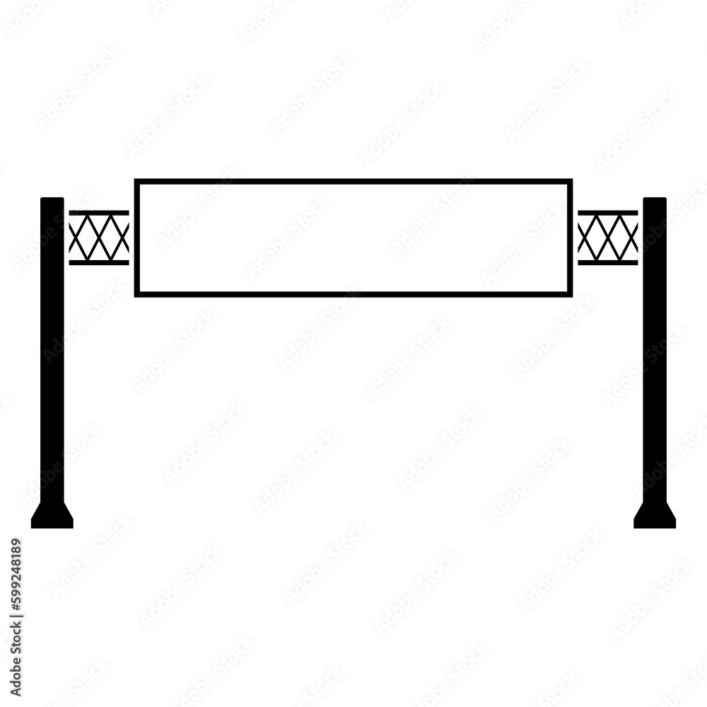 Obraz premium Billboard blank icon. Empty billboard isolated on white background. City outdoor blank banner large format for advertise media. Outdoor advertising poster template. Empty bill board for ad media