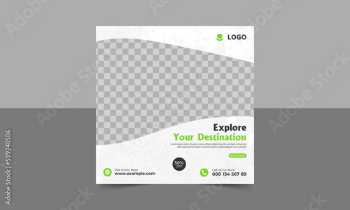 A poster design for a travel agency, Travel agency social media post template, Vacation banner design for holiday
