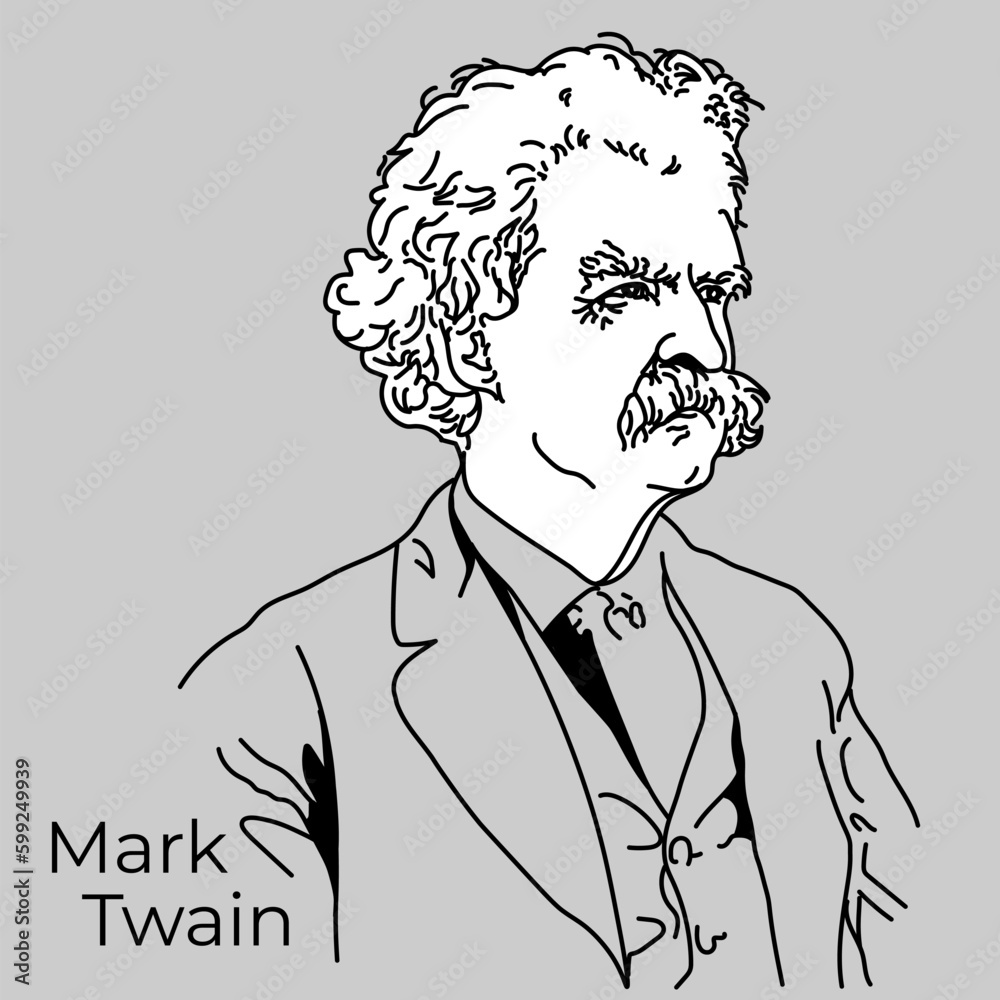 Mark Twain was an American writer, humorist, journalist, and social activist. Vector Mark Twain was an American writer, humorist, journalist, and social activist. Vector