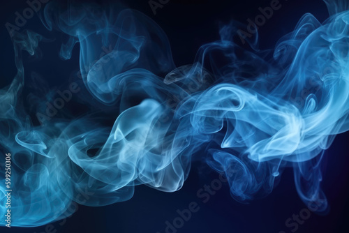 Shimmering fluid. Ink water. Sparkling wave. Magic blizzard. Blue color glowing glossy smoke cloud dust texture abstract art background