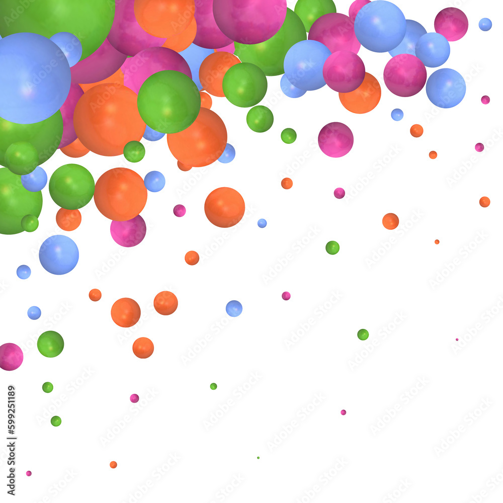 different size colorfull balloons. Blue, purple, orange, green balls. eps 10