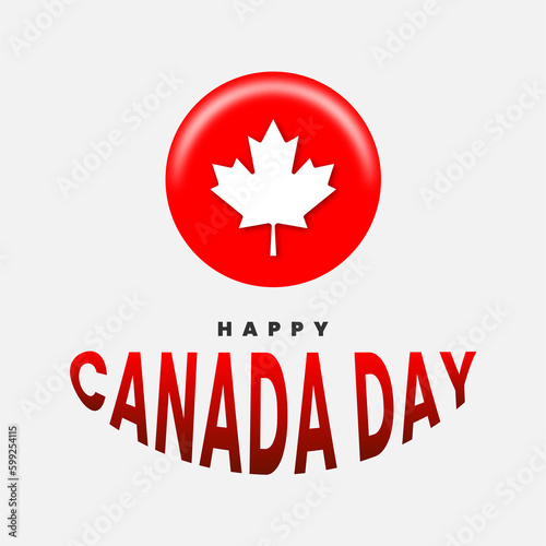 Happy Canada Day, with Canada flag, 1st july day 