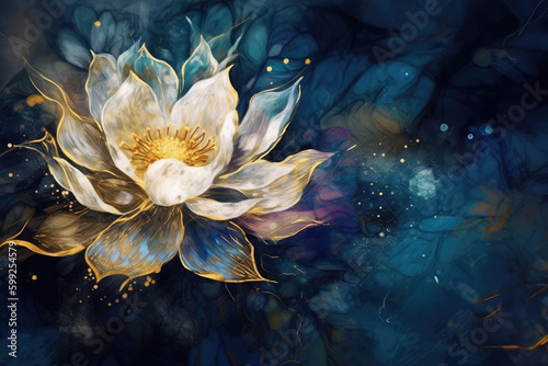 Abstract lotus flower, generative AI