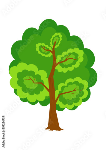 Natural Tree Clipart Vector isolated On White Background