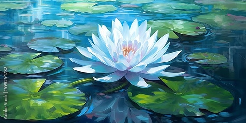 water lily flower anime art wallpaper