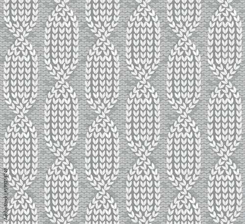 Small knit braids texture. Seamless pattern. Vector illustration.