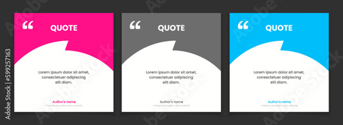 3D bubble testimonial banner, quote, infographic. Social media post template designs for quotes. Empty speech bubbles, quote bubbles and text box. Vector Illustration EPS10.