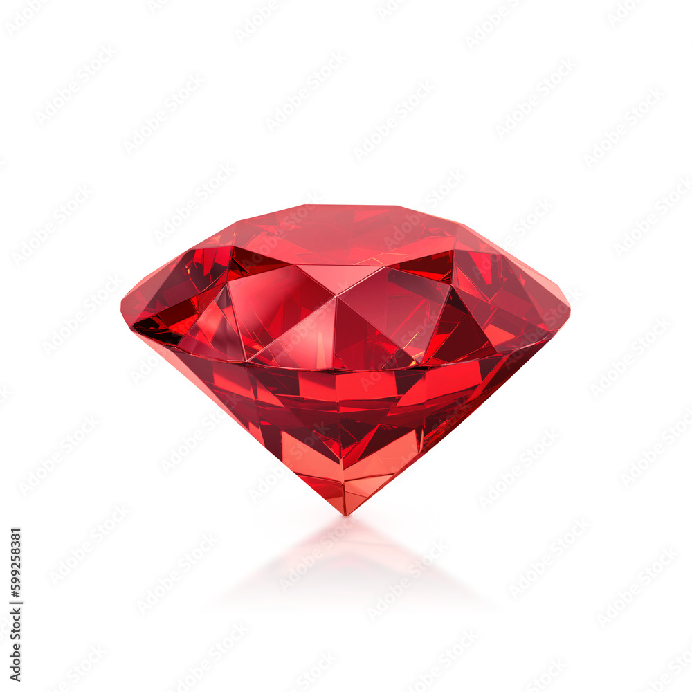 Red dazzling diamonds. on transparent background