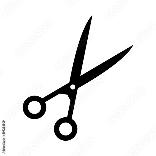 scissors cut icon black sillhouette
