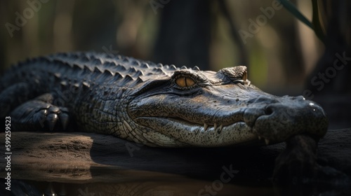 Stunning Crocodile Close-Up  AI Generated Generative AI