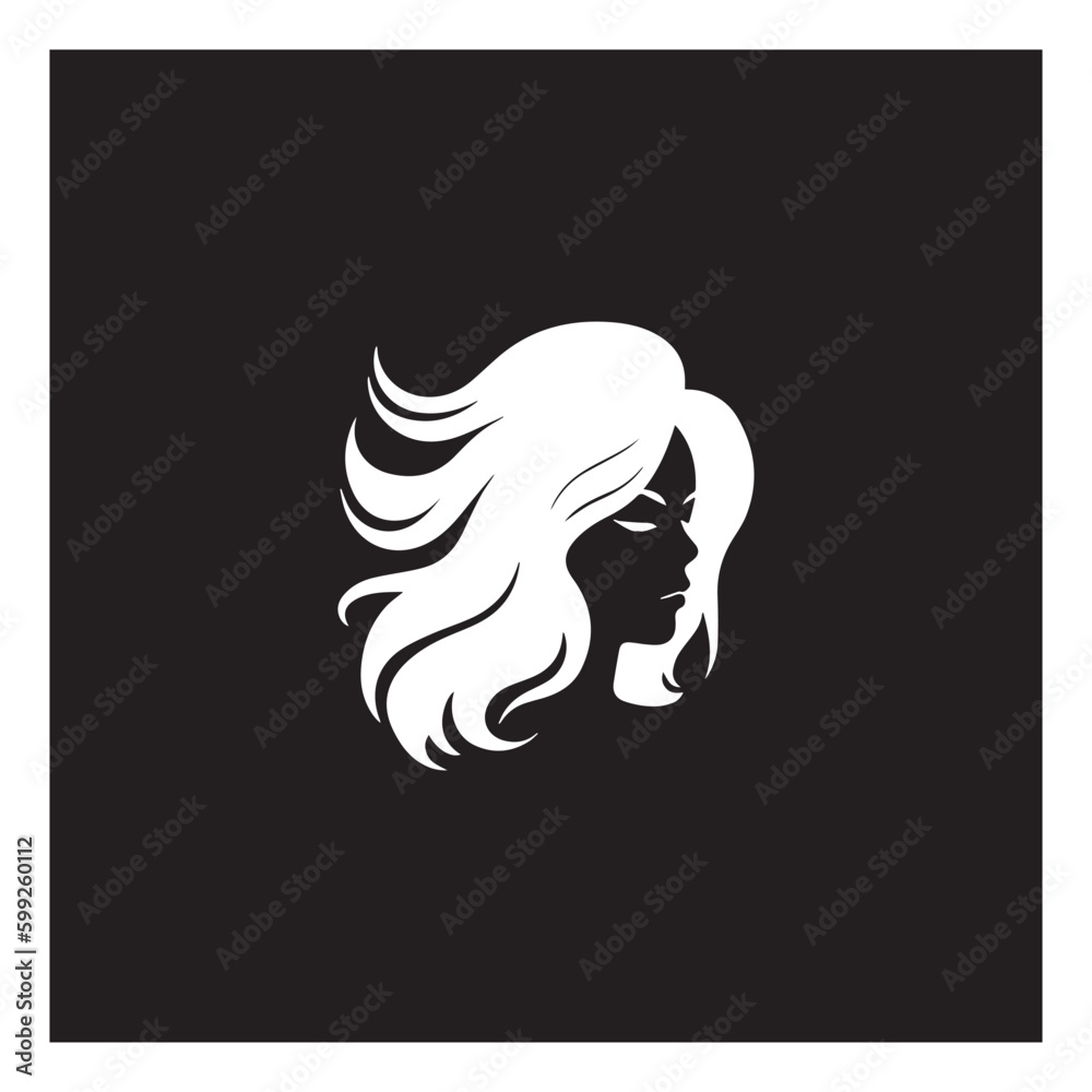 Beauty woman hairstyle logo design for nature beauty salon elements Beauty woman hairstyle logo design for nature beauty salon elements