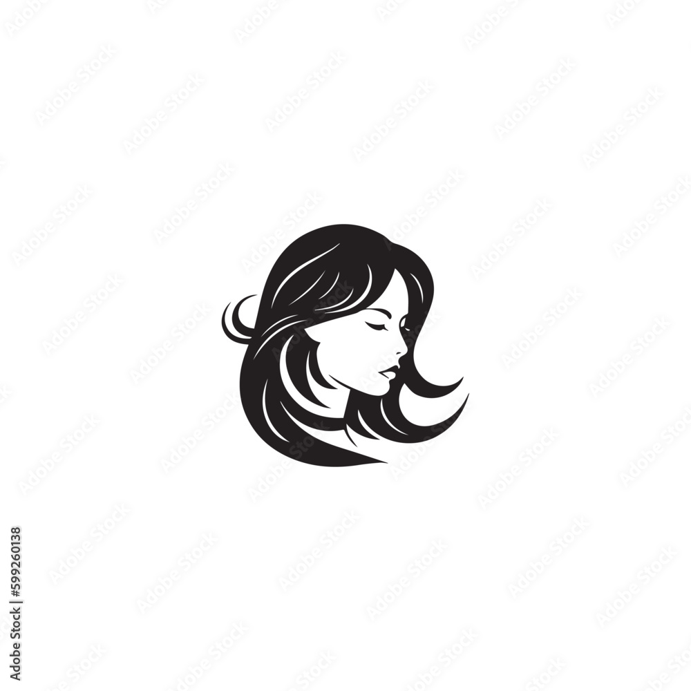 Beauty woman hairstyle logo design for nature beauty salon elements