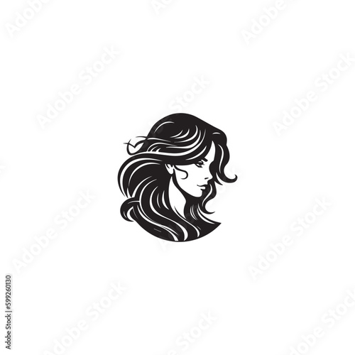 Beauty woman hairstyle logo design for nature beauty salon elements
