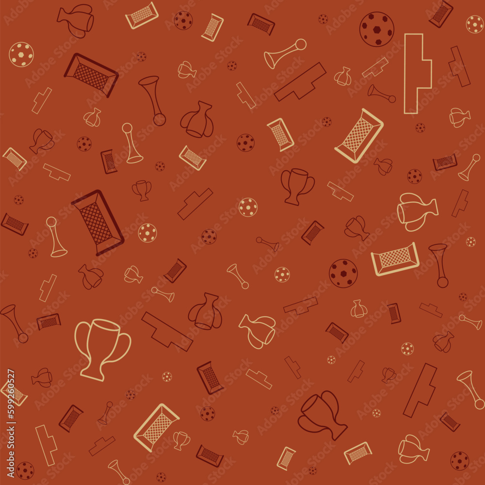 Different football silhouettes seamless pattern. Vector background. Different football silhouettes seamless pattern. Vector background.