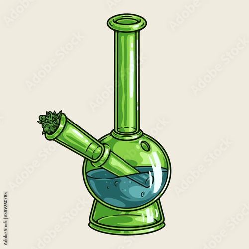 Cannabis hookah detailed sticker colorful