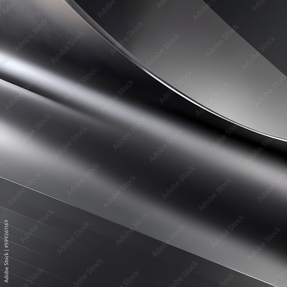 abstract metallic background - silver color and black background - abstract background - Generative AI abstract metallic background - silver color and black background - abstract background - Generative AI