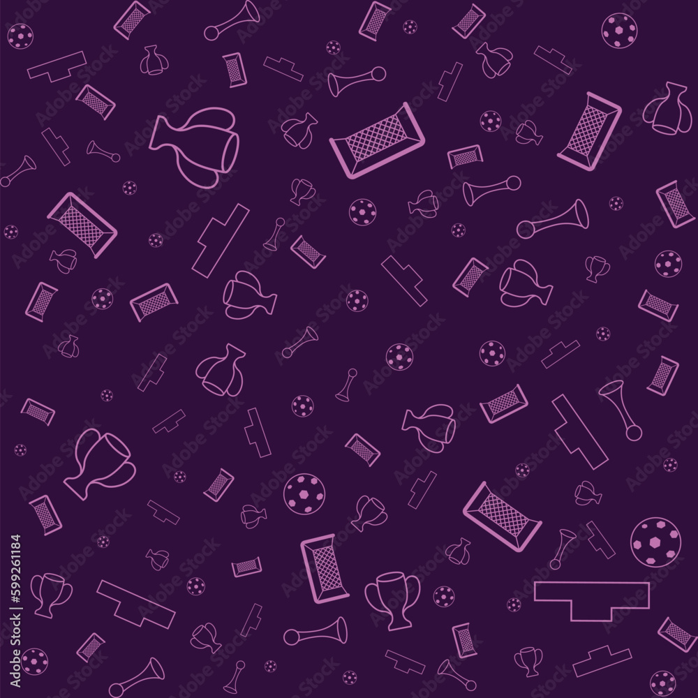 Different football silhouettes seamless pattern. Vector background. Different football silhouettes seamless pattern. Vector background.