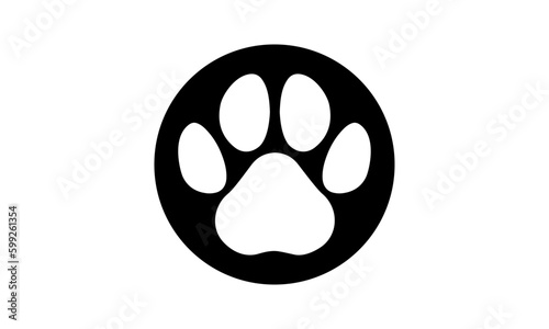 dog paw vector footprint icon french bulldog cartoon character symbol illustration doodle design