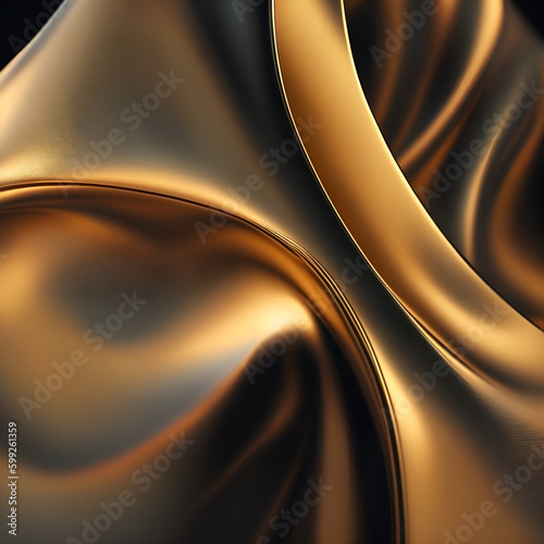 abstract background with waves - silver color and golden color background - abstract background - Generative AI